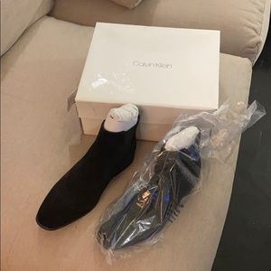 Calvin Klein’s Men Dark Brown Suede Chelsea Boots